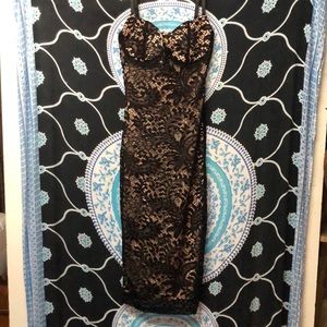 Black and nude lace dress